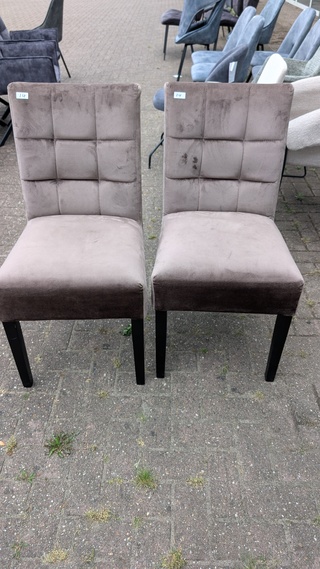 2x Eetkamerstoel Richmond zilveren ring, Zazuhome, Taupe
